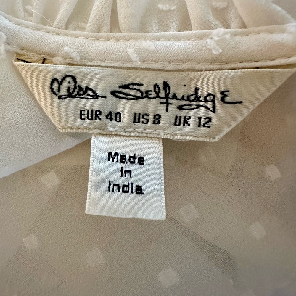 Miss Selfridge Embroidered Ruffle Top - Picture 5 of 7
